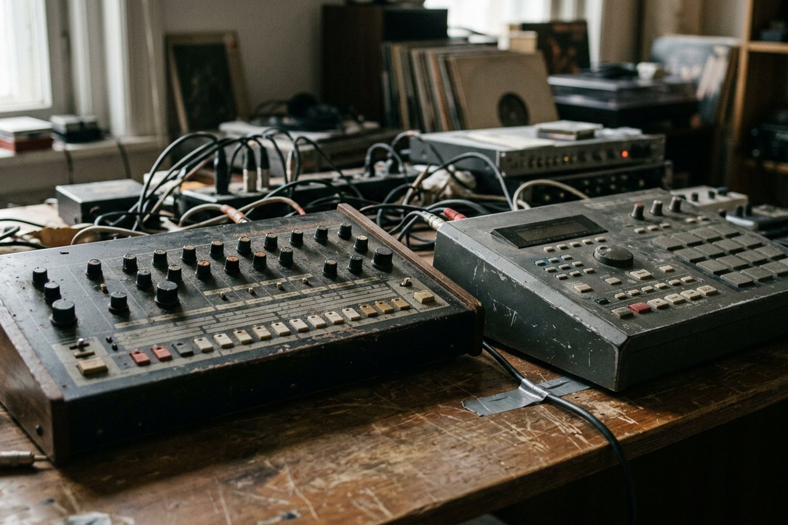Analog drum machines vs sample-based boxes — Voice synthesis versus playback, and why most producers end up running both