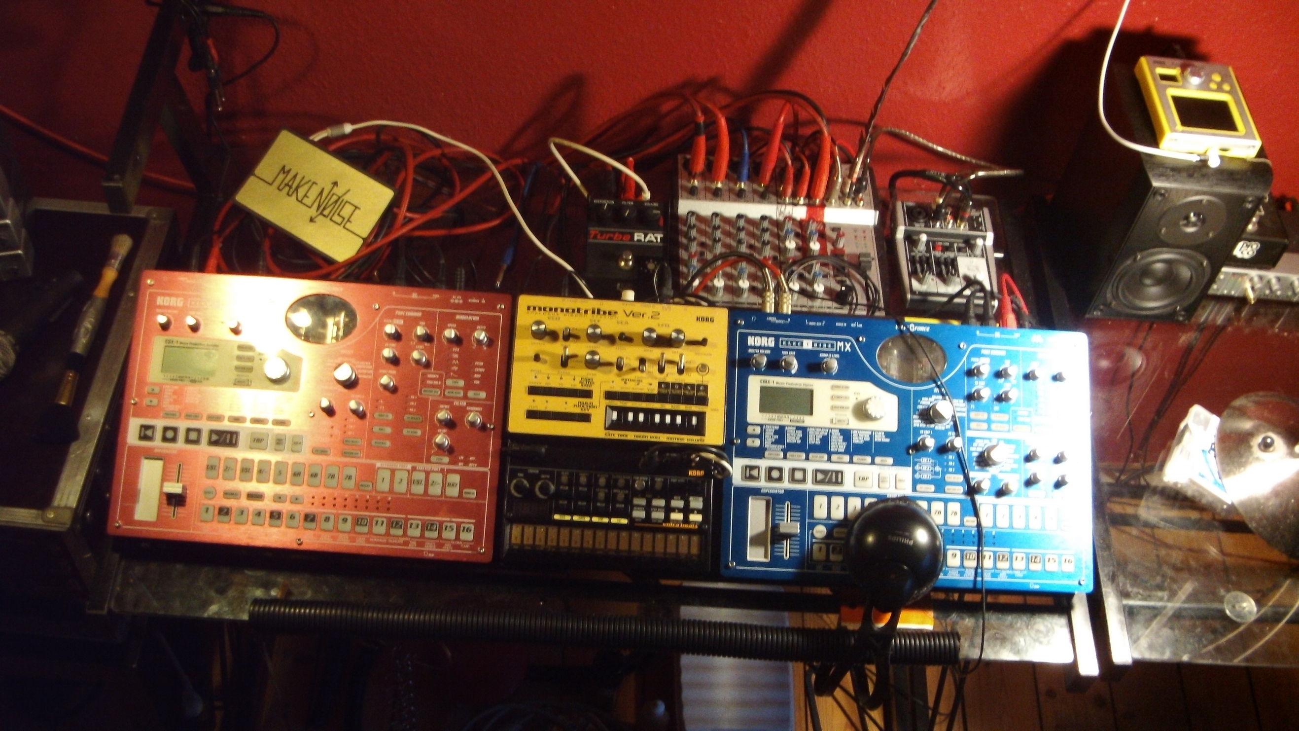 A mobile production setup that fits in a backpack — Six pieces — interface, sampler, mic, controller, monitors, headphones…