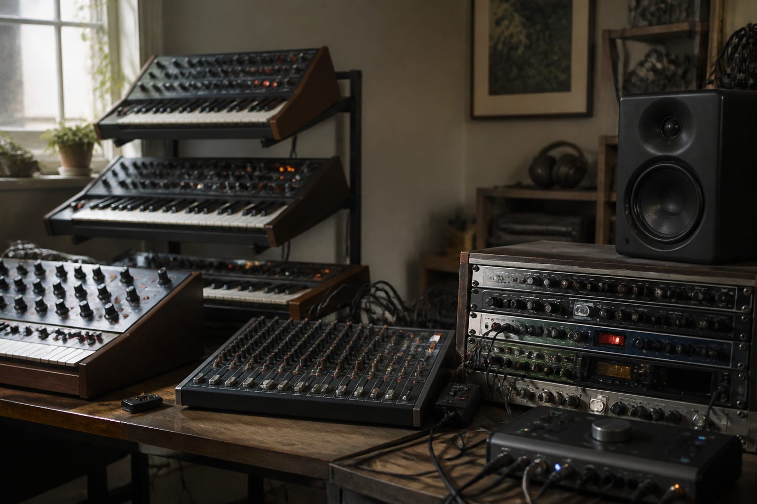 Small studio signal flow for a hardware synth rig — Mixers, interfaces, and monitoring choices that scale from one synth to…