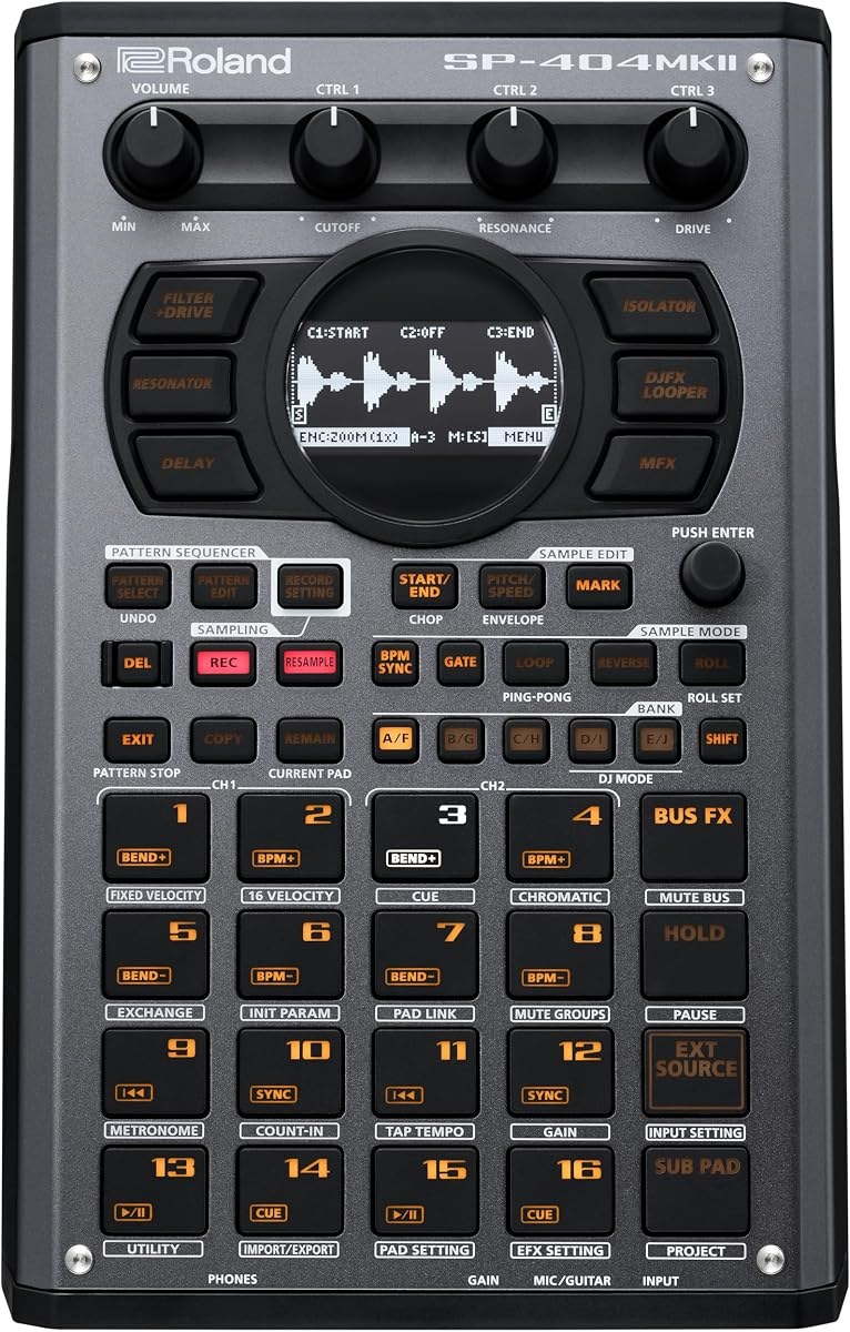 Roland SP-404MKII creative sampler and effector with 17 RGB performance pads