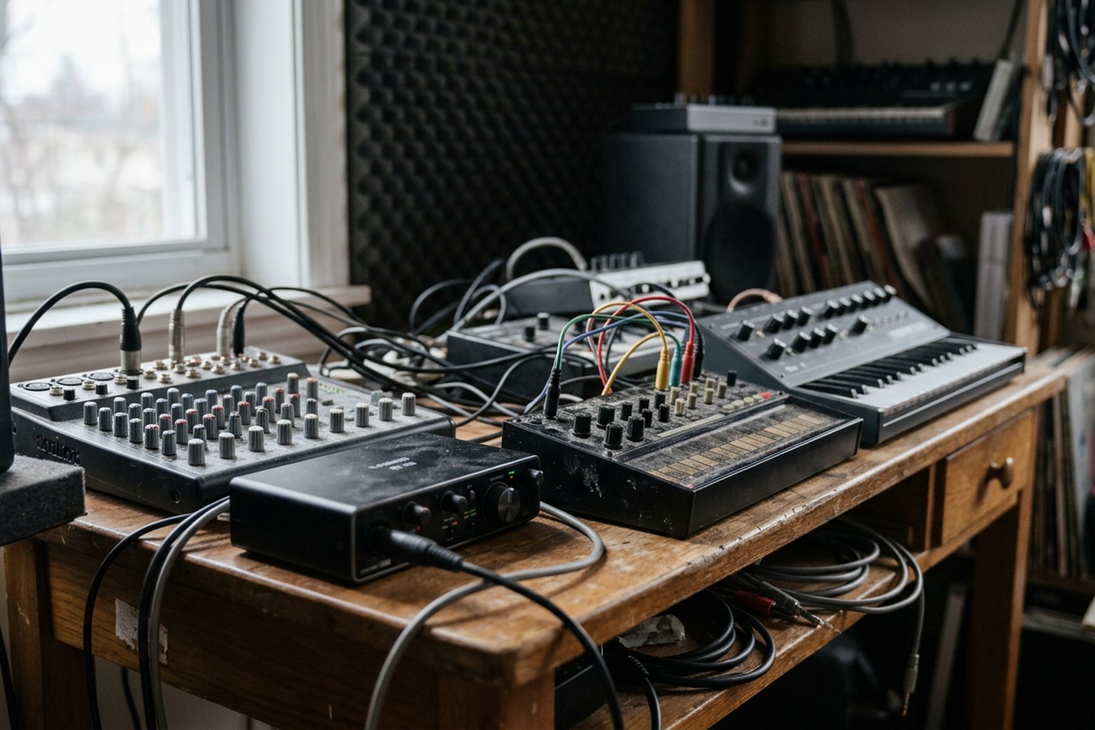 Small studio signal flow for a hardware synth rig — Mixers, interfaces, and monitoring choices that scale from one synth to…